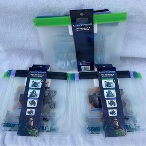 Lot of 3- 4 pk reusable snack bags Disney Pixar LightYear. 4 different sizes
